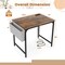 Costway 32" Meeting Room Desk Set of 2/4/6 with Charging Station & Headphone Hook Metal Frame Brown